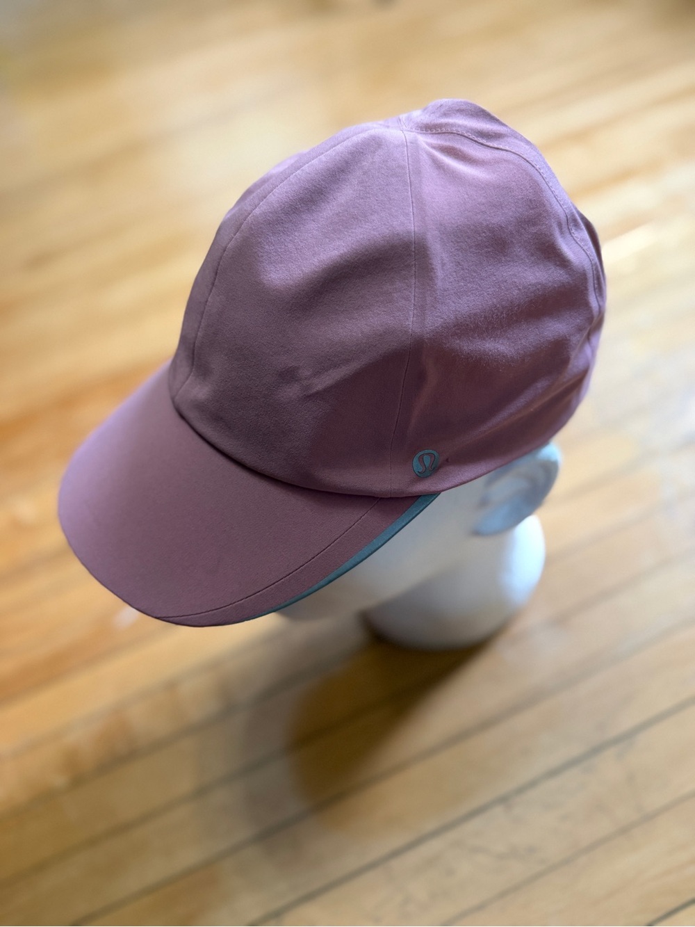 Lululemon Fast and Free Ponytail Running Hat Black Reflective Cap Muave/Pink O/S